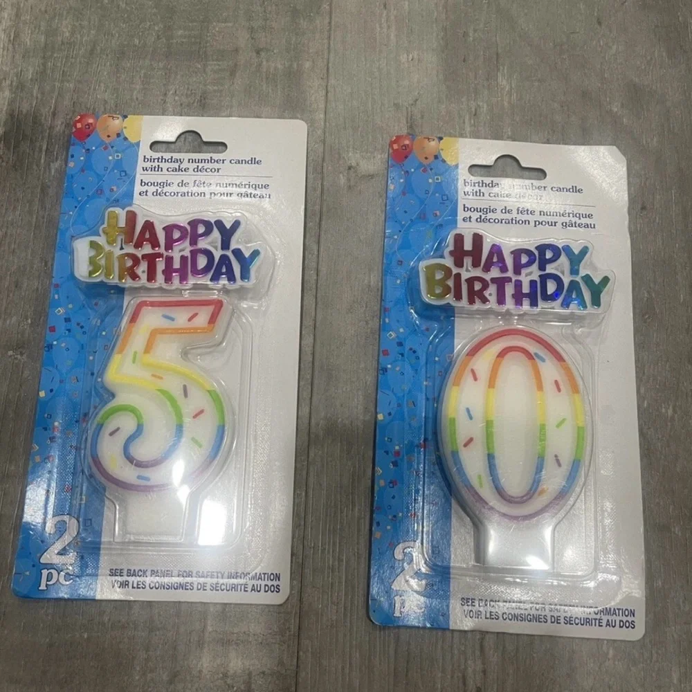 Happy Birthday Number Candle Set - Multicolor